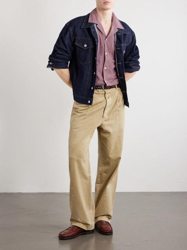 Camp Collar Paisley-Embroidered Cotton Shirt - OU