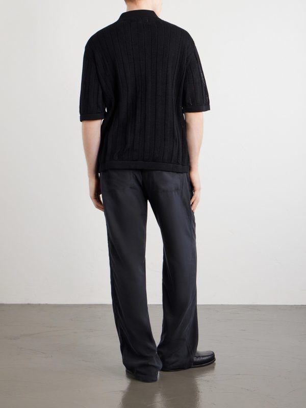 Pointelle-Knit Cotton Shirt - BK