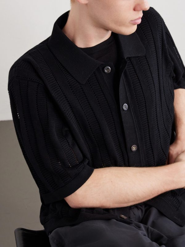 Pointelle-Knit Cotton Shirt - CU