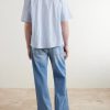 Convertible-Collar Striped Cotton and Linen-Blend Shirt - BK Convertible-Collar Striped Cotton and Linen-Blend Shirt - BK