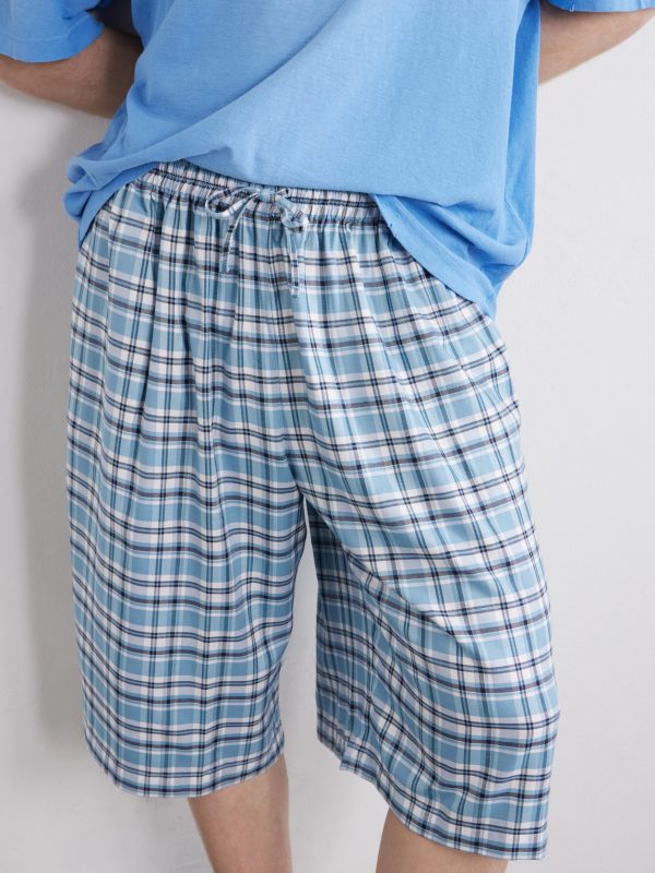 Ressa Straight-Leg Checked Casual Shorts - CU Ressa Straight-Leg Checked Casual Shorts - CU