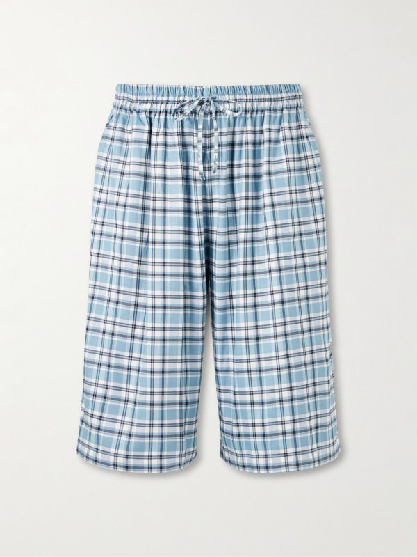 Ressa Straight-Leg Checked Casual Shorts Ressa Straight-Leg Checked Casual Shorts