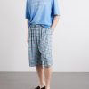 Ressa Straight-Leg Checked Casual Shorts - OU Ressa Straight-Leg Checked Casual Shorts - OU