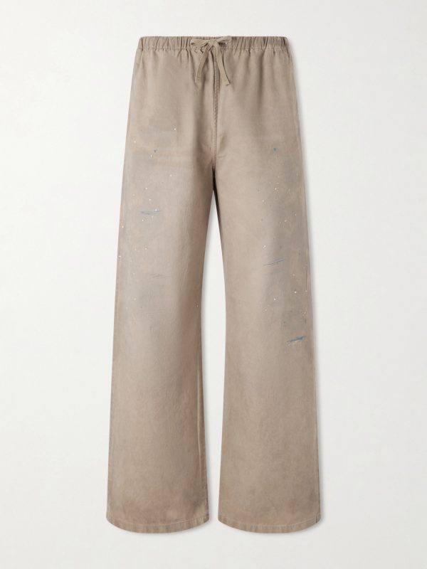 Wide-Leg Paint-Splattered Cotton-Twill Trousers Wide-Leg Paint-Splattered Cotton-Twill Trousers
