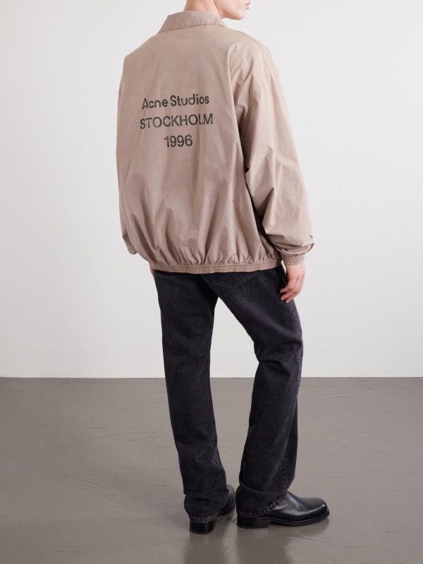 Olando Logo-Print Cotton-Poplin Jacket - BK Olando Logo-Print Cotton-Poplin Jacket - BK
