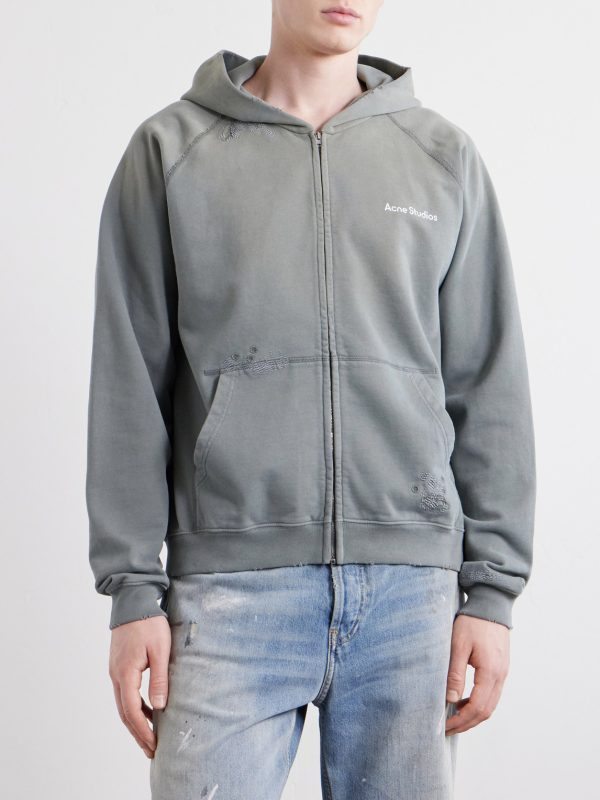 Fupiter Logo-Print Embroidered Cotton-Jersey Hoodie - FR