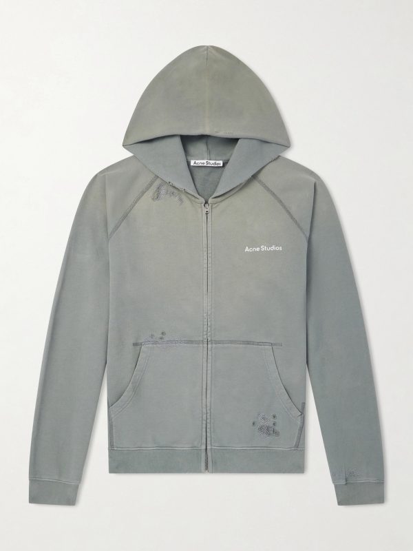 Fupiter Logo-Print Embroidered Cotton-Jersey Hoodie