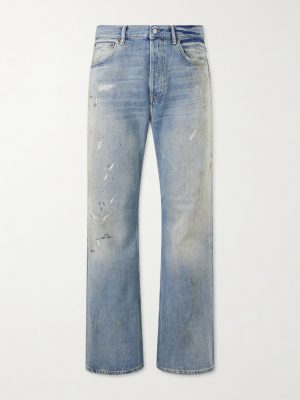 Stain-printed Straight-Leg Cotton Jeans Stain-printed Straight-Leg Cotton Jeans