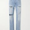 Ripped Straight-Leg Cotton Jeans Ripped Straight-Leg Cotton Jeans