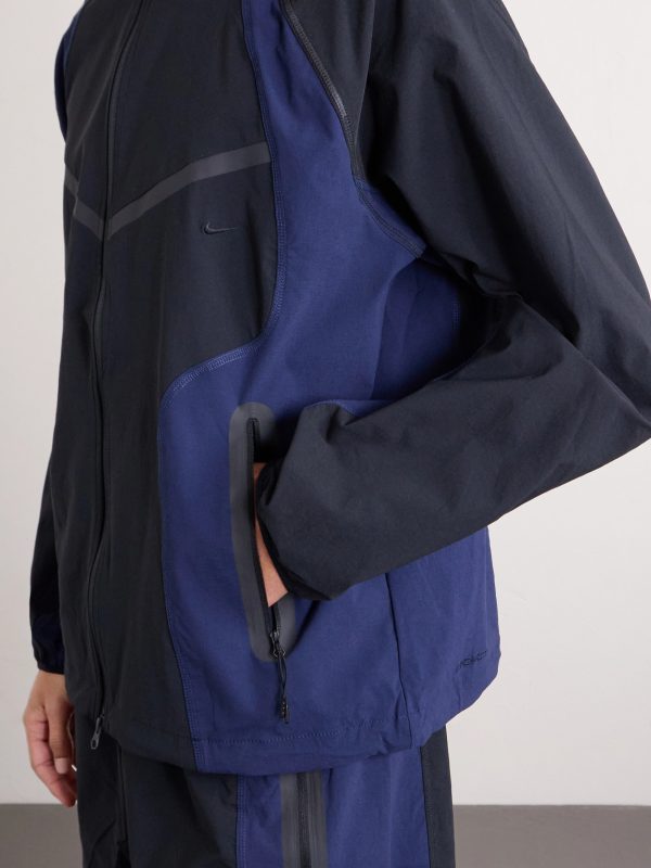 Tech Logo-Embroidered Colour-Block Dri-FIT Hooded Jacket - CU Tech Logo-Embroidered Colour-Block Dri-FIT Hooded Jacket - CU