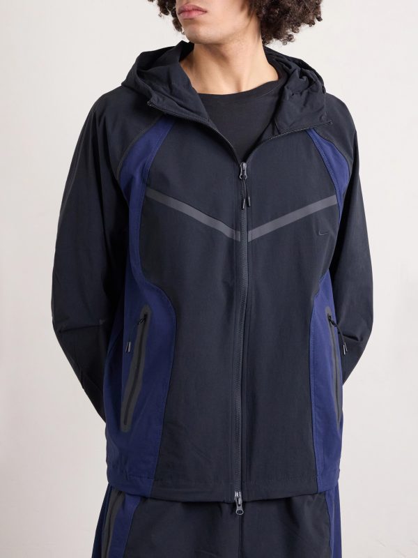 Tech Logo-Embroidered Colour-Block Dri-FIT Hooded Jacket - FR Tech Logo-Embroidered Colour-Block Dri-FIT Hooded Jacket - FR
