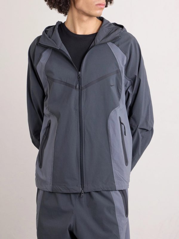 Tech Logo-Embroidered Colour-Block Dri-FIT Hooded Jacket - FR
