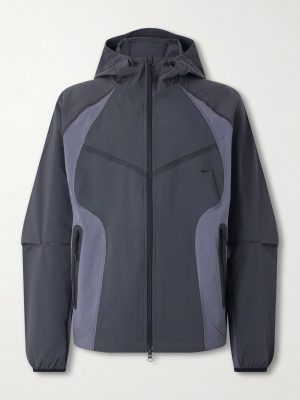 Tech Logo-Embroidered Colour-Block Dri-FIT Hooded Jacket Tech Logo-Embroidered Colour-Block Dri-FIT Hooded Jacket