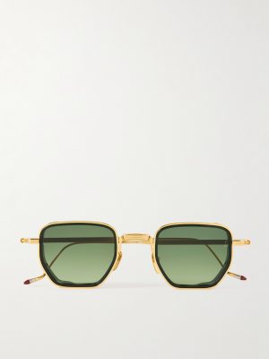 Atkins D-Frame Gold and Silver-Tone Titanium Sunglasses Atkins D-Frame Gold and Silver-Tone Titanium Sunglasses