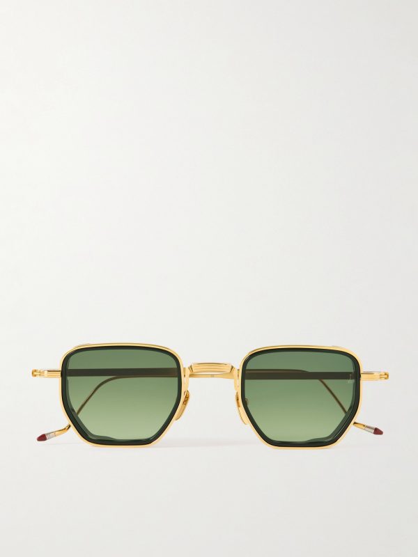 Atkins D-Frame Gold and Silver-Tone Titanium Sunglasses Atkins D-Frame Gold and Silver-Tone Titanium Sunglasses