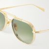 Commander Aviator-Style Gold-Tone Sunglasses - CU Commander Aviator-Style Gold-Tone Sunglasses - CU