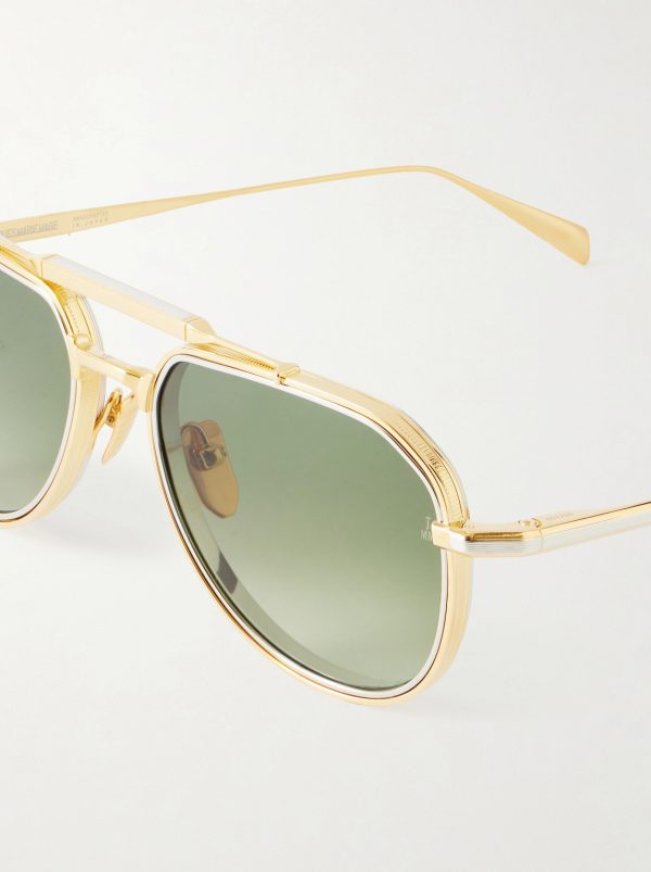 Commander Aviator-Style Gold-Tone Sunglasses - CU Commander Aviator-Style Gold-Tone Sunglasses - CU