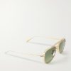 Commander Aviator-Style Gold-Tone Sunglasses - FR Commander Aviator-Style Gold-Tone Sunglasses - FR