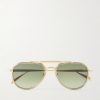 Commander Aviator-Style Gold-Tone Sunglasses Commander Aviator-Style Gold-Tone Sunglasses
