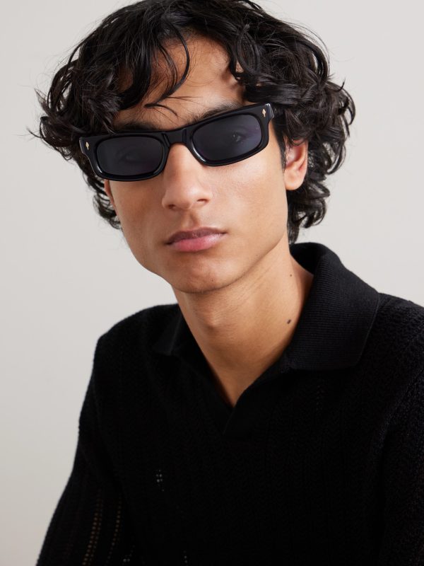 Initials Rectangular-Frame Acetate Sunglasses - OU Initials Rectangular-Frame Acetate Sunglasses - OU