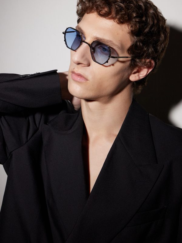 Verlaine Round-Frame Metal Sunglasses - BK