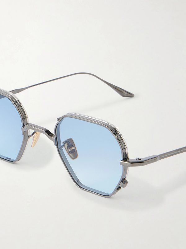 Verlaine Round-Frame Metal Sunglasses - CU