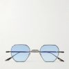 Verlaine Round-Frame Metal Sunglasses