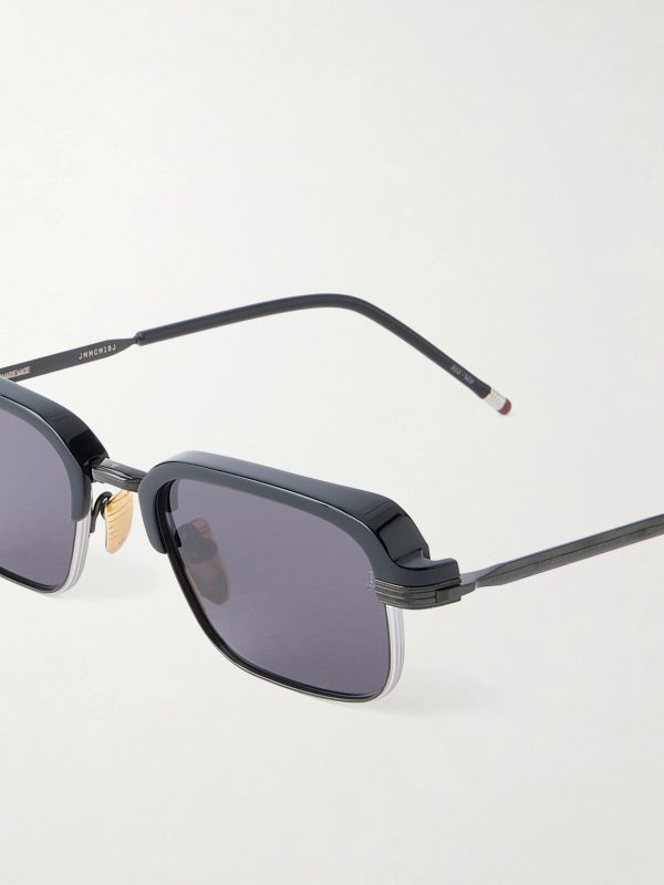 Comanche Square-Frame Titanium and Acetate Sunglasses - CU