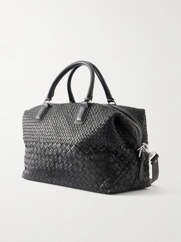 Woven Leather Weekend Bag - BK Woven Leather Weekend Bag - BK