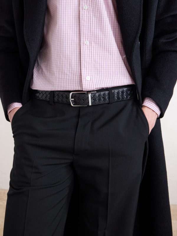4cm Woven Leather Belt - OU