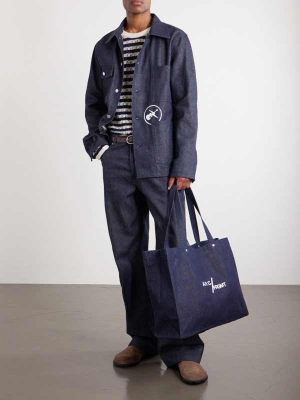 + Fragment Logo-Print Canvas Tote Bag - FR