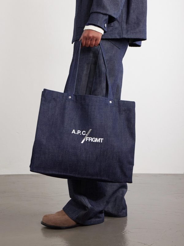 + Fragment Logo-Print Canvas Tote Bag - OU