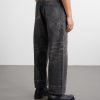 Savage Wide-Leg Bead-Embellished Distressed Jeans - BK