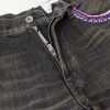Savage Wide-Leg Bead-Embellished Distressed Jeans - CU