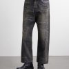 Savage Wide-Leg Bead-Embellished Distressed Jeans - FR
