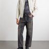 Savage Wide-Leg Bead-Embellished Distressed Jeans - OU