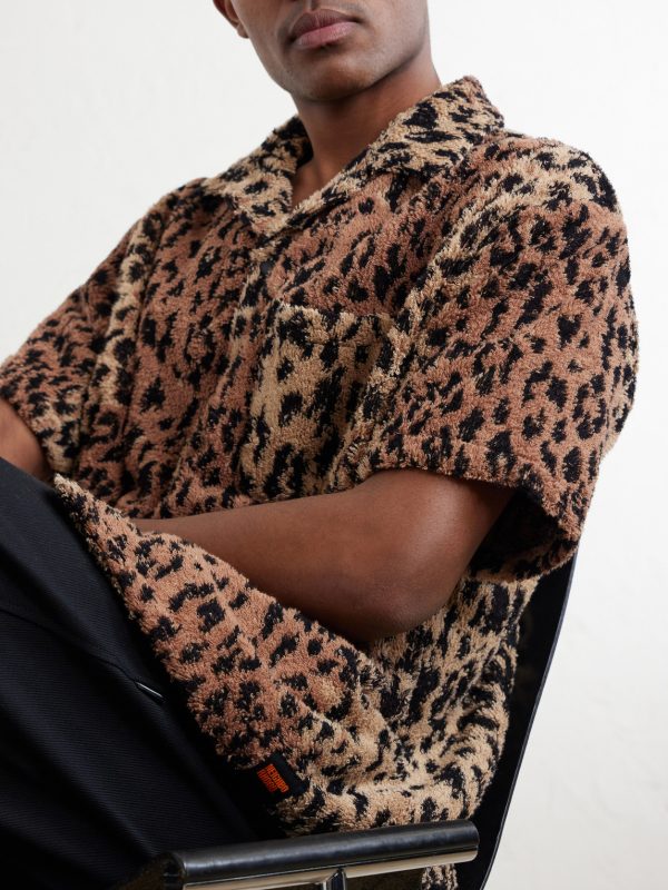 + Hippopotamus Leopard-Print Cotton-Blend Terry Shirt - CU