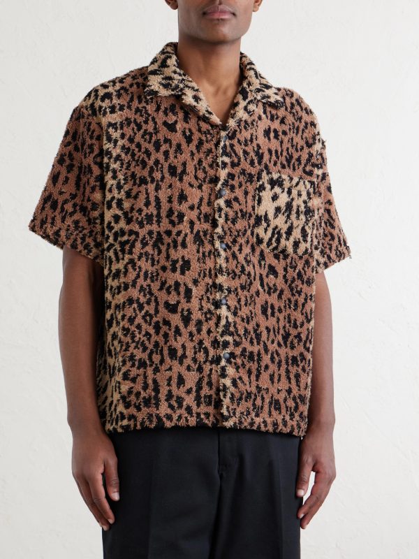 + Hippopotamus Leopard-Print Cotton-Blend Terry Shirt - FR