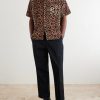 + Hippopotamus Leopard-Print Cotton-Blend Terry Shirt - OU