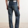 Savage Straight-Leg Bead-Embellished Distressed Jeans - BK