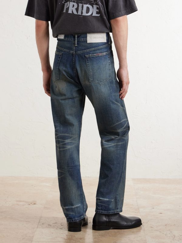 Savage Straight-Leg Bead-Embellished Distressed Jeans - BK