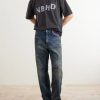 Savage Straight-Leg Bead-Embellished Distressed Jeans - OU