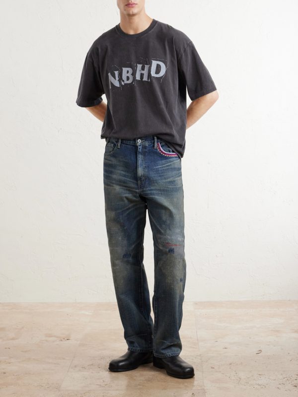 Savage Straight-Leg Bead-Embellished Distressed Jeans - OU