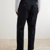 Wide-Leg Twill Trousers - BK Wide-Leg Twill Trousers - BK