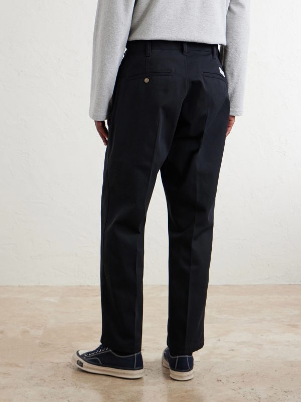 Wide-Leg Twill Trousers - BK Wide-Leg Twill Trousers - BK