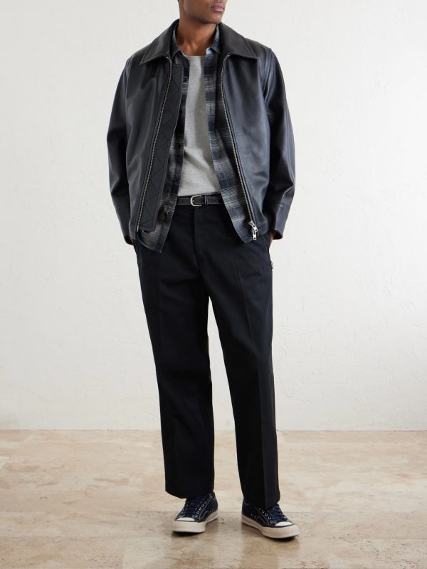 Wide-Leg Twill Trousers - OU Wide-Leg Twill Trousers - OU