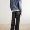 Washed Wide-Leg Jeans - BK Washed Wide-Leg Jeans - BK