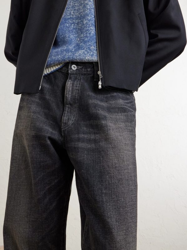 Washed Wide-Leg Jeans - E1 Washed Wide-Leg Jeans - E1