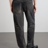 Savage Straight -Leg Bead-Embellished Distressed Jeans - BK Savage Straight -Leg Bead-Embellished Distressed Jeans - BK