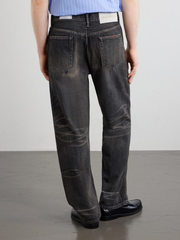 Savage Straight -Leg Bead-Embellished Distressed Jeans - BK Savage Straight -Leg Bead-Embellished Distressed Jeans - BK